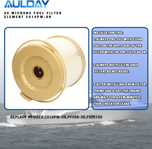 Vista 4 de 2010PM-OR 8 piezas AULDAY de 30 micrones de repuesto para turbina 500FH 500FG Marine 500 Series 500FG30 500FG1230 500FG2430 y 75500FGX30