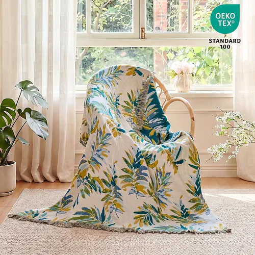Vista 272 de MSGKV - Manta bohemia/primaveral de algodón para sofá y sala de estar, de gasa acogedora, de 50 x 60 pulgadas 50"x60" Cotton Throw, Woven Bird