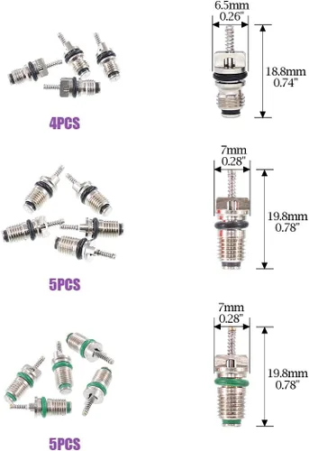 Vista 2 de Swpeet Kit de accesorios de núcleo de válvula de aire acondicionado, incluye surtido R12 R134a núcleo de válvula de refrigeración, núcleos