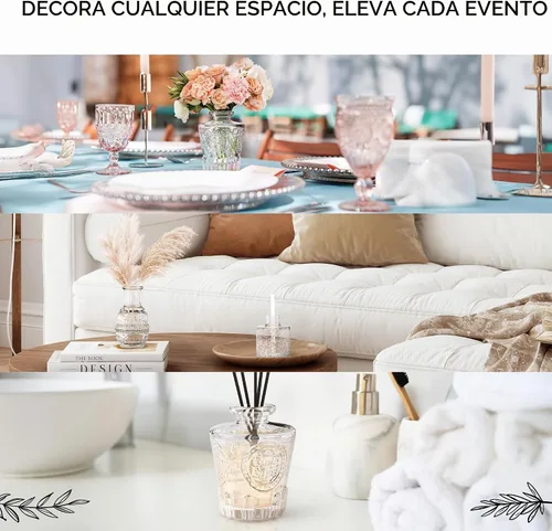 Vista 5 de Gather & Bloom Creations Juego de 5 Mini Floreros – Jarrones Pequeños de Cristal Transparente en Formas y Tamaños Únicos para Flores, Luces