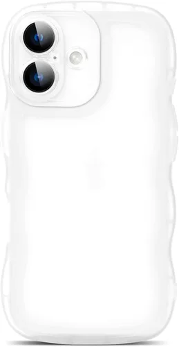Vista 66 de SKYLMW Funda compatible con iPhone 12 Pro, diseño de ondas rizadas kawaii, borde chapado de lujo, elegante parte trasera transparente brillante, TPU