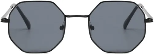 Vista 2 de ENTHYI Gafas de sol de polígono para mujeres/hombres, gafas de sol vintage octágonas de metal
