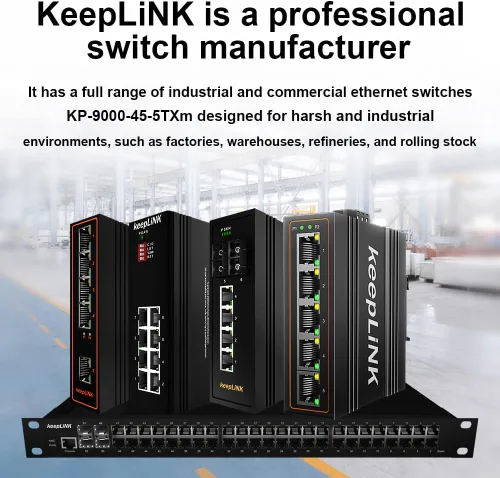 Vista 7 de Conmutador Ethernet industrial de 5 puertos, conmutador de red de riel DIN de 10/100 Mbps no administrado, IP40, rango de temperatura