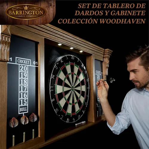 Vista 7 de Barrington Pub Style Dartboard, Pre-Assembled with LED Light