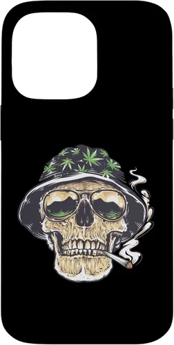 Vista 21 de Funda para iPhone 16 Marihuana Smoking Skull Camo Island Chilling Weed Stoner 420
