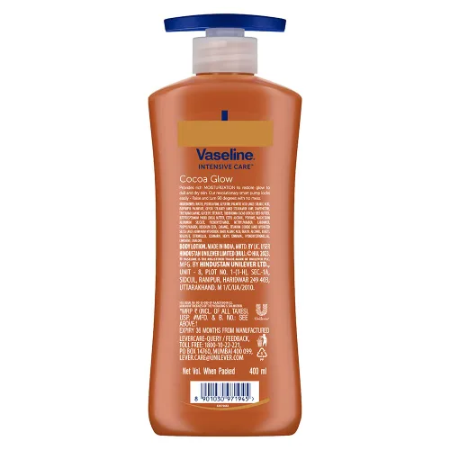 Vista 2 de Vaseline Intensive Care Cocoa Glow Loción Corporal, 13.5 fl oz Loción Hidratante