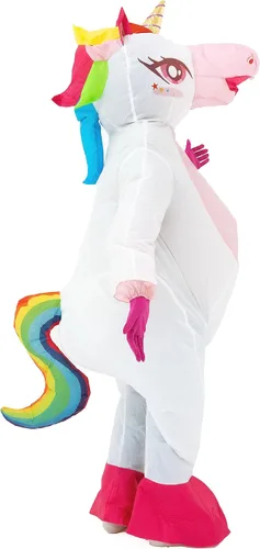 Vista 3 de COS"R"US Disfraz inflable de unicornio para adulto, disfraz inflable para adultos, disfraces de Halloween para hombres y mujeres, unicornio inflable
