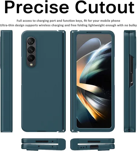 Vista 7 de Miimall Funda compatible con Samsung Galaxy Z Fold 4 2022 con bisagra plegable, ultrafina, ligera, anticaídas, cobertura completa, protector