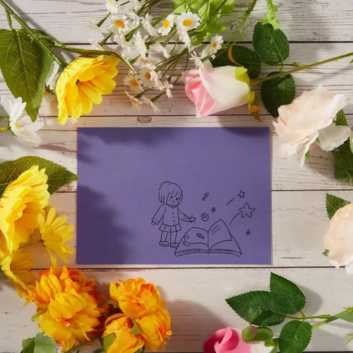 Vista 7 de Paquete de 100 cartulinas de papel grueso colorido en blanco para invitaciones, elaboración de tarjetas de felicitación, postales, fotos, papel