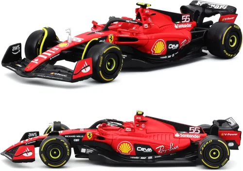 Vista 10 de 1/43 F1 2023 SF23 16# Charles Leclerc Scuderia SF23 55# Carlos Sainz aleación coche fundido a presión modelo modelo regalo (1/43 SF23 Monza #16)