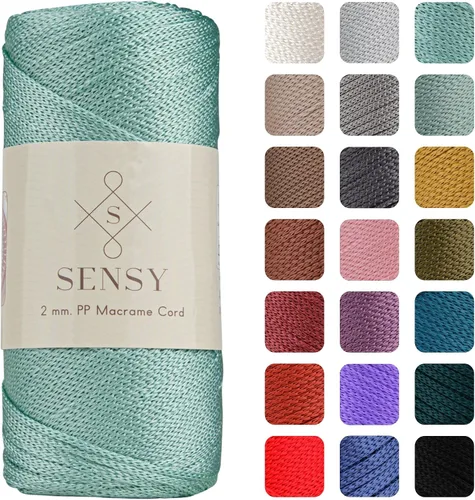 Vista 27 de Sensy Premium 2mm 229.5 metros de cuerda de poliéster 100% cordón de polipropileno Cordón de macramé 2mm Cordón para bolso de crochet Hilo
