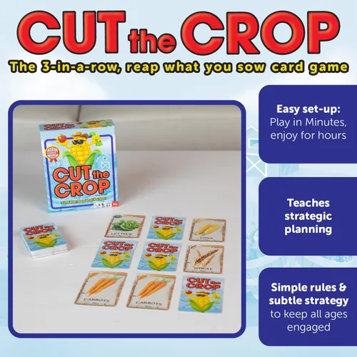 Vista 2 de Continuum Games Juego de cartas Cut The Crop The 3 in a Row Farm - Juego de memoria a juego para 2 a 6 jugadores de 6 años en adelante