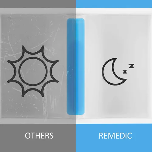 Vista 6 de Remedic Dispensador diario de píldoras, libre de BPA, grandes compartimentos transparentes, estuche organizador de medicamentos de viaje