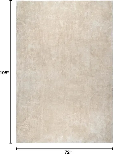 Vista 2 de nuLOOM Alfombra de Área de Felpa Acogedora de 6' x 9', Lavable a Máquina, Antideslizante, Alfombra Shag Suave y Esponjosa para Sala de Estar, Crema