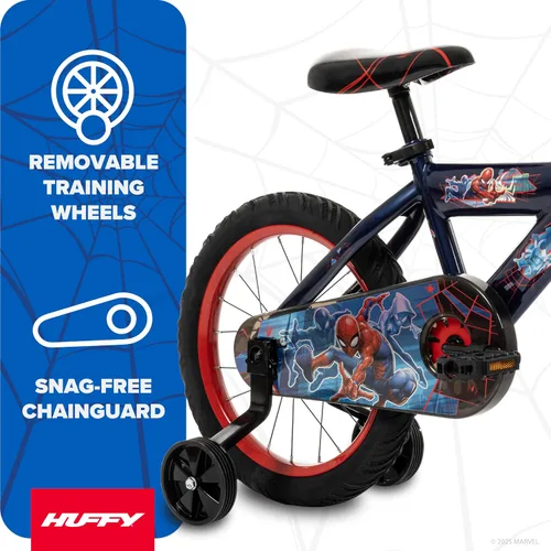Vista 3 de Huffy Disney and Marvel 12/16 Inch Boys Bikes, Multiple Color Options Abismo azul Spider-Man