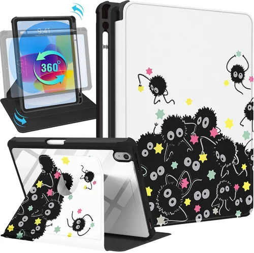 Vista 14 de Uppuppy Funda para iPad A16 – para Funda de iPad 10ª Generación 10.9 Pulgadas Linda Mujeres Niñas Femenina Bonita Kawaii Dibujos Animados Perro