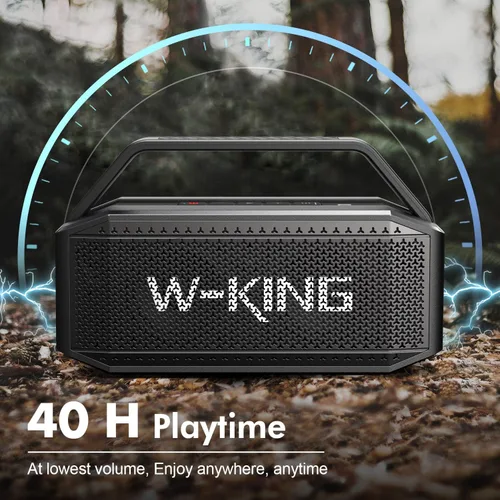 Vista 6 de W-KING Altavoces Bluetooth portátiles con subwoofer, 60 W (pico de 80 W) impermeable Bluetooth inalámbrico, graves