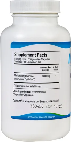 Vista 3 de KALA HEALTH MSMPure MSM Cápsulas 120 unidades y MSM Gel con Aloe Orgánico 8oz Bundle