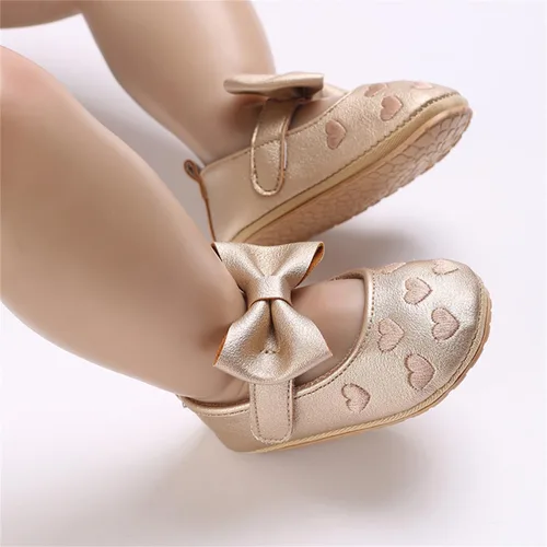 Vista 2 de BEBARFER Zapatos Mary Jane para bebés y niñas, planos con nudo de lazo, suela antideslizante para niños pequeños