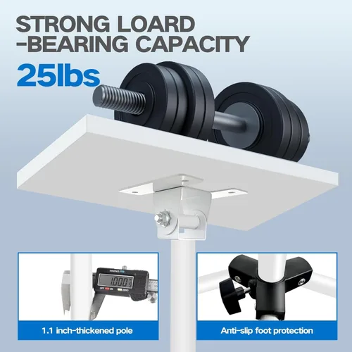 Vista 4 de Soporte para proyector, soporte para laptop de 22 a 55 pulgadas, trípode para proyector con soporte para teléfono, trípode para proyector