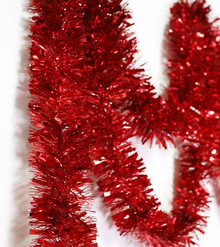 Vista 2 de Guirnalda de Oropel para Árbol de Navidad de 25 Pies, Guirnalda Metálica Trenzada, Serpentina de Papel de Aluminio Brillante para Carrozas
