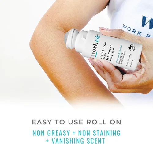Vista 3 de Lidocaine Roll On - Crema para aliviar el dolor (1), segura para pieles sensibles, loción de máxima fuerza, para dolores nerviosos, rodillas