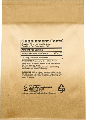 Vista 2 de PURE ORIGINAL INGREDIENTS Extracto de semilla de Irvingia (8 onzas) de mango africano, siempre puro, suplemento de hierbas, sin rellenos ni aditivos