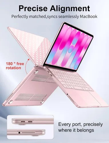Vista 6 de Seorsok Funda compatible con MacBook Neo de 13 pulgadas, modelo A3404 de versión 2026 con chip A18 Pro, funda rígida de plástico transparente