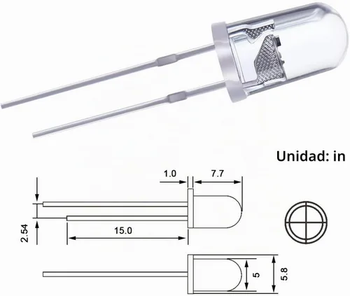 Vista 3 de EBOOT Kit surtido de 100 bombillas LED transparentes, diodos de emisión de luz, 0.2 pulgadas (5 colores)