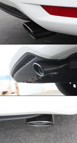 Vista 3 de JDM - Silenciador cromado negro plomizo compatible con Honda Civic 2016-2021