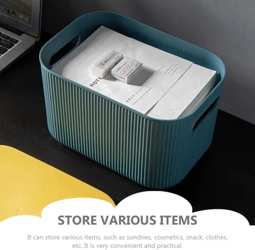 Vista 9 de Garneck 1 caja de almacenamiento de plástico con tapa, elegante organizador para ropa, cosméticos y decoración del hogar más versátil y opción