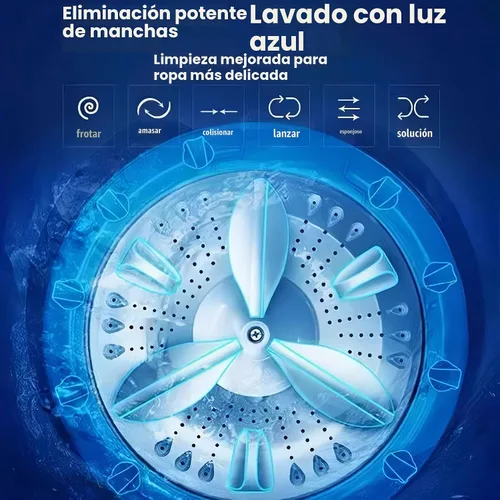 Vista 4 de 18 libras de lavado y secado integrado de gran capacidad lavadora totalmente automática, la opción ideal para apartamentos y dormitorios