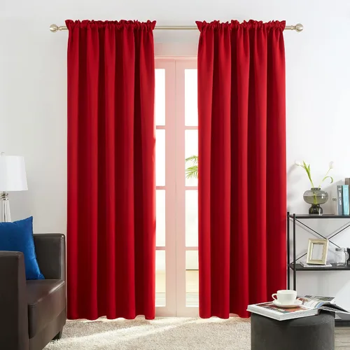 Vista 66 de Deconovo Cortinas opacas, aislamiento térmico, dobladillo para barra, reducción de ruido, certificado Oeko-TEX, cortinas de oscurecimiento