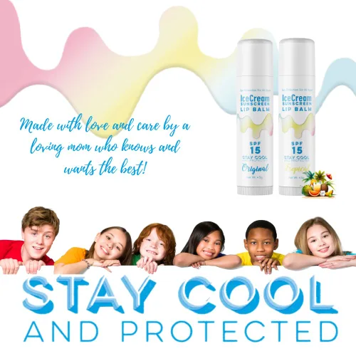 Vista 4 de IceCream Bálsamos labiales con protector solar, protector solar para labios, protector solar resistente al agua para labios, cuidado de labios