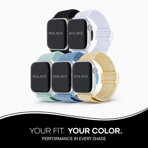 Vista 7 de Solace Sport Adapt - Correas para Apple Watch, nailon transpirable con cierre magnético, correa unisex para reloj inteligente, correa para Apple