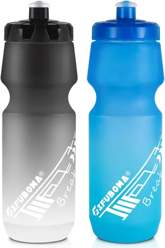 Vista 10 de 750ml Bike Water Bottle with Holder Combo 2 Pack Dishwasher Safe 2 Black/white+ 2 Cage