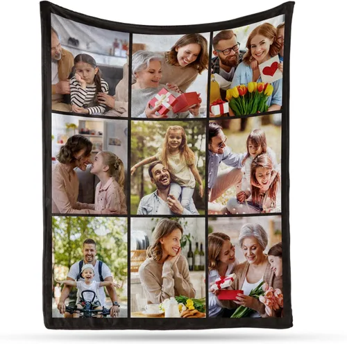 Vista 25 de Envío al día siguiente, manta musical personalizada con foto - impresa en EE. UU., mantas personalizadas con foto para adultos y niños, regalos