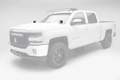 Vista 2 de ZROADZ Soporte de montaje LED para bisagra de capó de zanja, compatible con GMC Sierra 1500 2014-2018, para montar (2) luces LED de 3 pulgadas