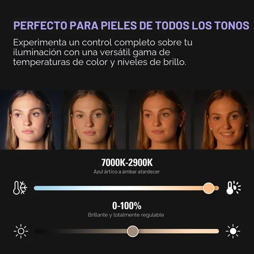 Vista 4 de Elgato Key Light - Luz de estudio profesional de 2800 lúmenes con abrazadera de escritorio para streaming, grabación y videoconferencia, temperatura