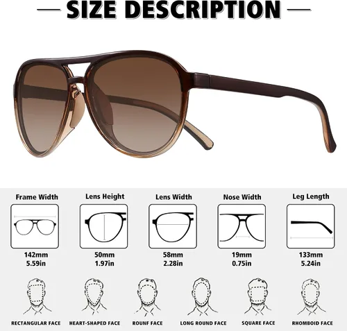 Vista 5 de STORYCOAST Gafas de sol polarizadas de aviador para hombres y mujeres, clásicos, retro, aviadores, deportes, conducción, correr, gafas de sol