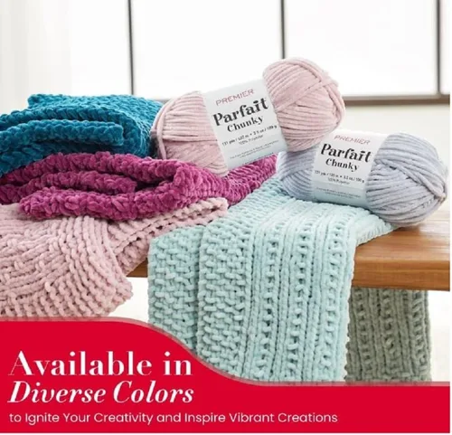 Vista 7 de Premier Yarns Parfait - Ovillo de felpilla grueso, 3.5 onzas, 6 unidades, peso súper voluminoso, paquete de 3 unidades con marcadores de puntada