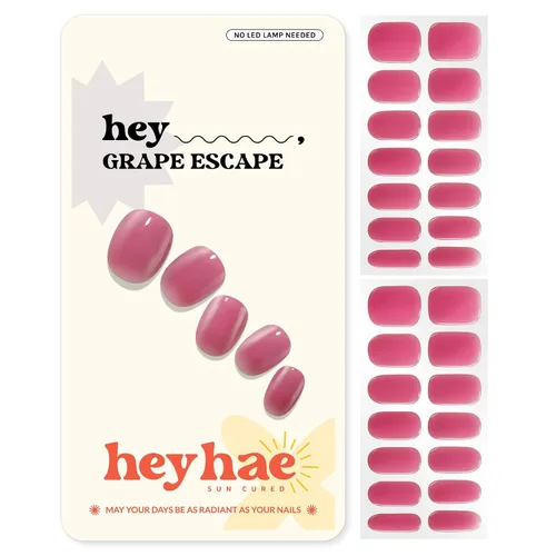 Vista 16 de Heyhae Paquete surtido de tiras de uñas de gel semicuradas (paquete de 4) No necesita lámpara LED Fácil de aplicar y quitar, calidad de salón