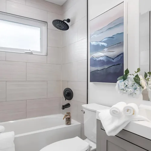 Vista 6 de Molde de ducha y bañera de equilibrio de presión para Moen, cabezales de ducha tipo lluvia de 8 pulgadas con rótula de latón ajustable, negro mate