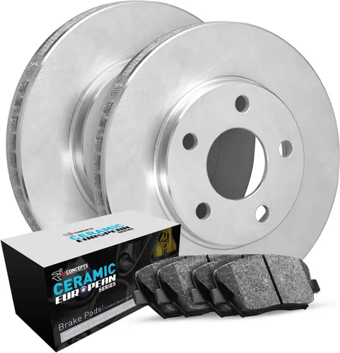 Vista 7 de R1 Concepts Kit de freno delantero para Audi Q3 2019-2021; Volkswagen Arteon 2019-2022; Volkswagen Tiguan 2018-2022 Rotores de freno en blanco