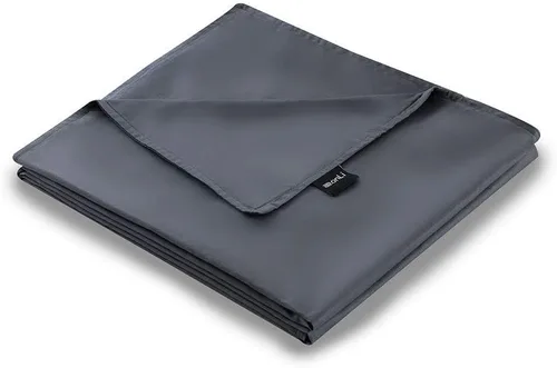 Vista 14 de ZonLi Funda de manta refrescante con peso, certificado Oeko-tex, 100% fibra de bambú natural pura, (gris, 48 x 72 pulgadas), funda de edredón