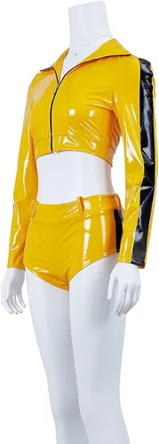Vista 2 de LoliMiss Disfraz de Kill Bill para mujer, Beatrix Kiddo The Bride Cosplay Battle Suit Halloween