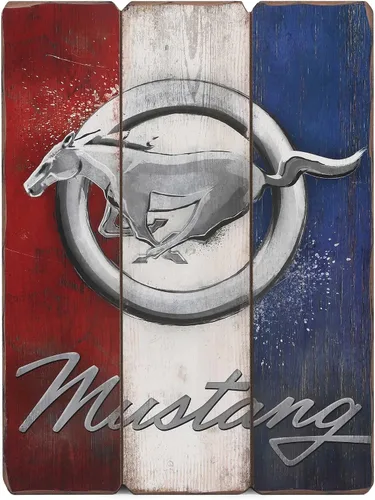 Vista 12 de Letrero de metal para Ford Mustang Crossing Decoración de pared automotriz en forma de diamante para garaje o cueva de hombre
