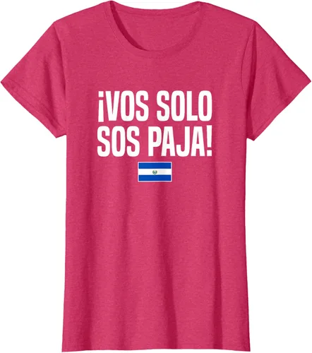 Vista 12 de Camiseta Vos Solo Sos Paja Salvadoran Slang Bandera de El Salvador, Negro