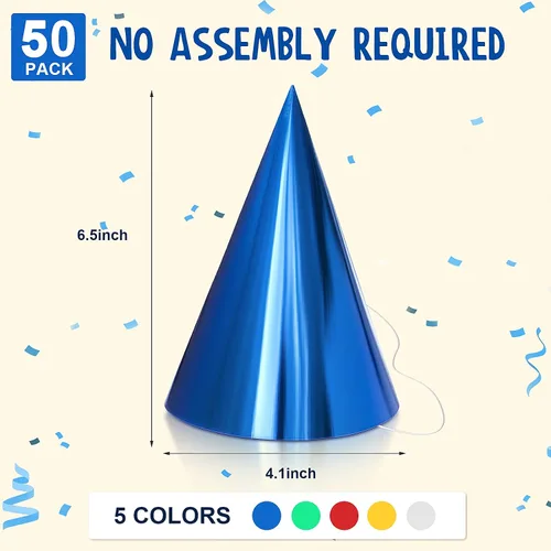 Vista 2 de Sumind - 15 sombreros coloridos para fiesta de cumpleaños, sombreros de cono para adultos y niños, decoración de fiesta de cumpleaños