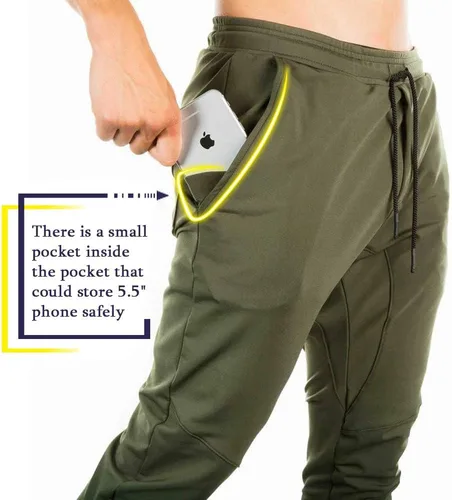 Vista 4 de TBMPOY - Pantalones deportivos ajustados para correr, entrenamiento para hombre, pantalones de gimnasia